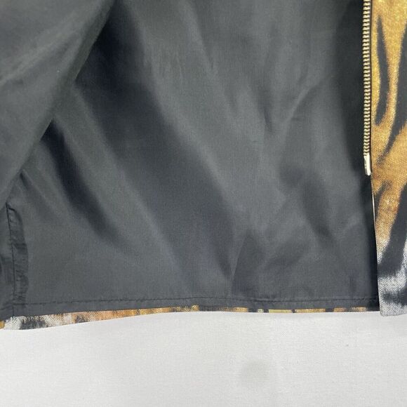 Vtg Cartise Skirt Womens 8 Brown Black Leopard Pencil Skirt Scuba Gold Zipper - Picture 6 of 16